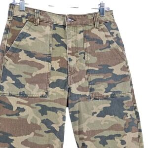 We the Free People Women 28 Remy Camo Pants Wide Leg Crop Green Revolve